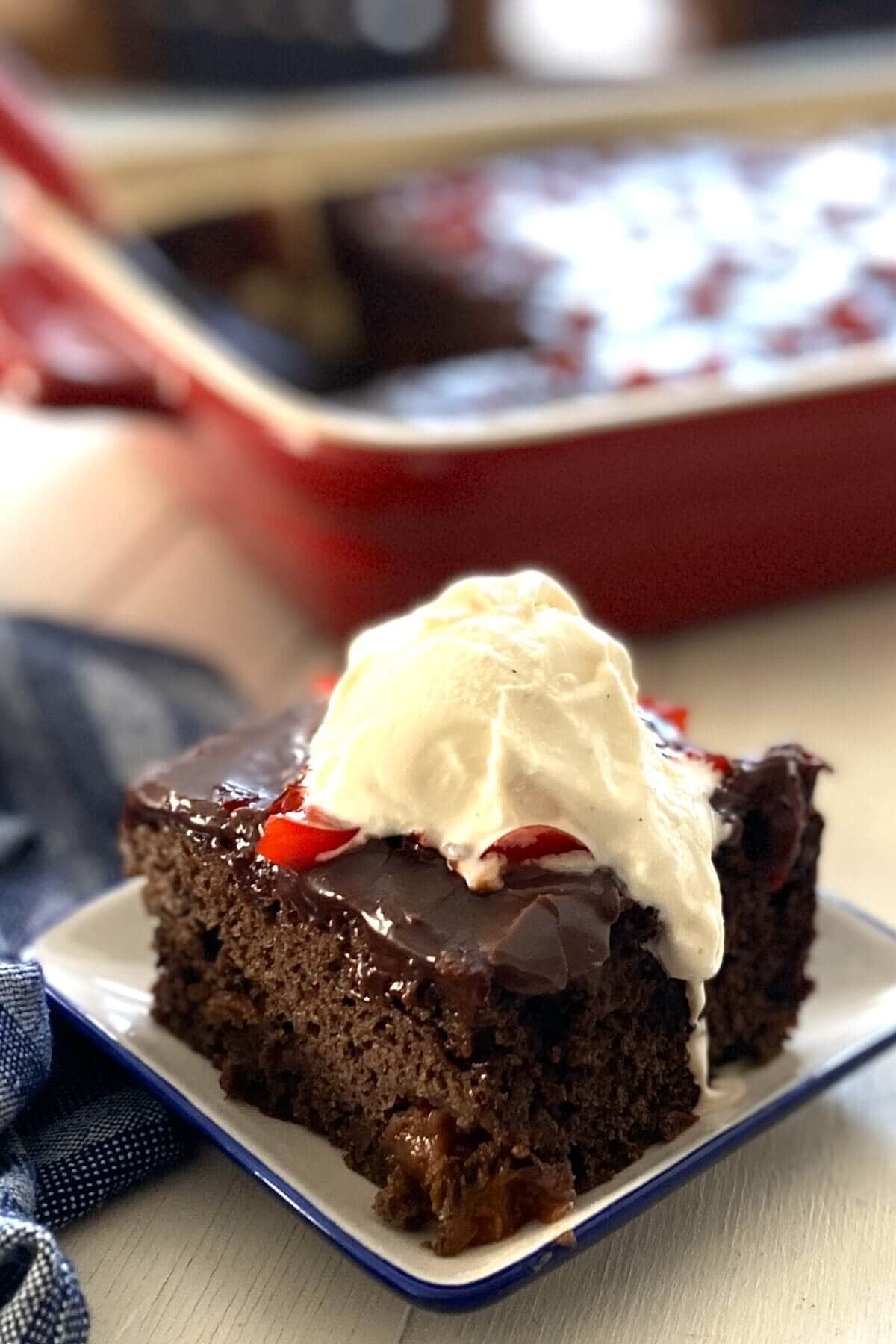 Chocolate Cake with Cherry Pie Filling