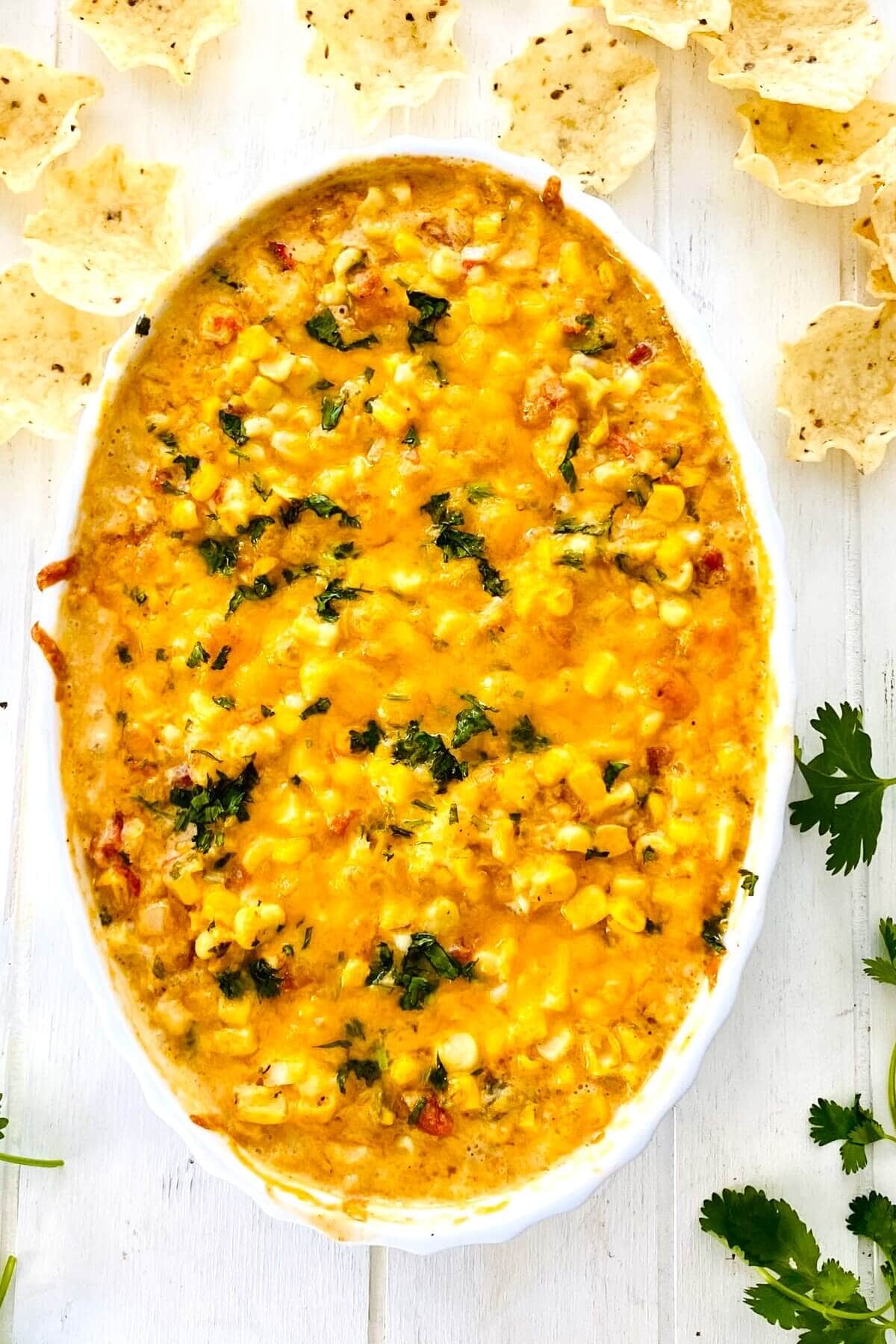 baked corn dip with cream cheese.
