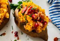Loaded Sweet Potatoes: Apple, Bacon & Pomegranate