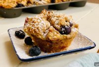 Cinnamon Coconut French Toast Muffins Bursting with Blueberries