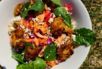 Your New Favorite Spring Salad: Salmon, Kale, Cauliflower, and Peppers
