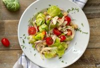 Nourishing Chicken Salad with Brussels and Chickpeas