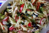 Crisp Apple, Fennel, and Radish Slaw with Blue Cheese and Pecans