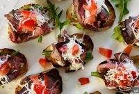 Artisan Roast Beef Crostini with Zesty Horseradish Cream