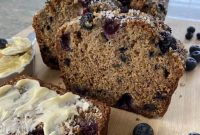 Golden Olive Oil Banana Blueberry Loaf