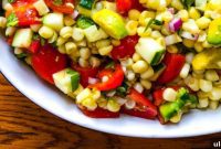 A Colorful Summer Medley of Avocado, Corn, Cucumber, and Tomato
