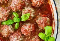 Oven-Kissed Meatballs in Rich Marinara