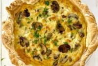 Flaky Puff Pastry Mushroom Quiche