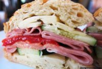 Roasted Pepper Mortadella & Pepper Jack Sandwich