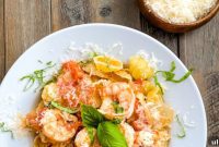 Goat Cheese Shrimp with Roasted Tomato Sauce