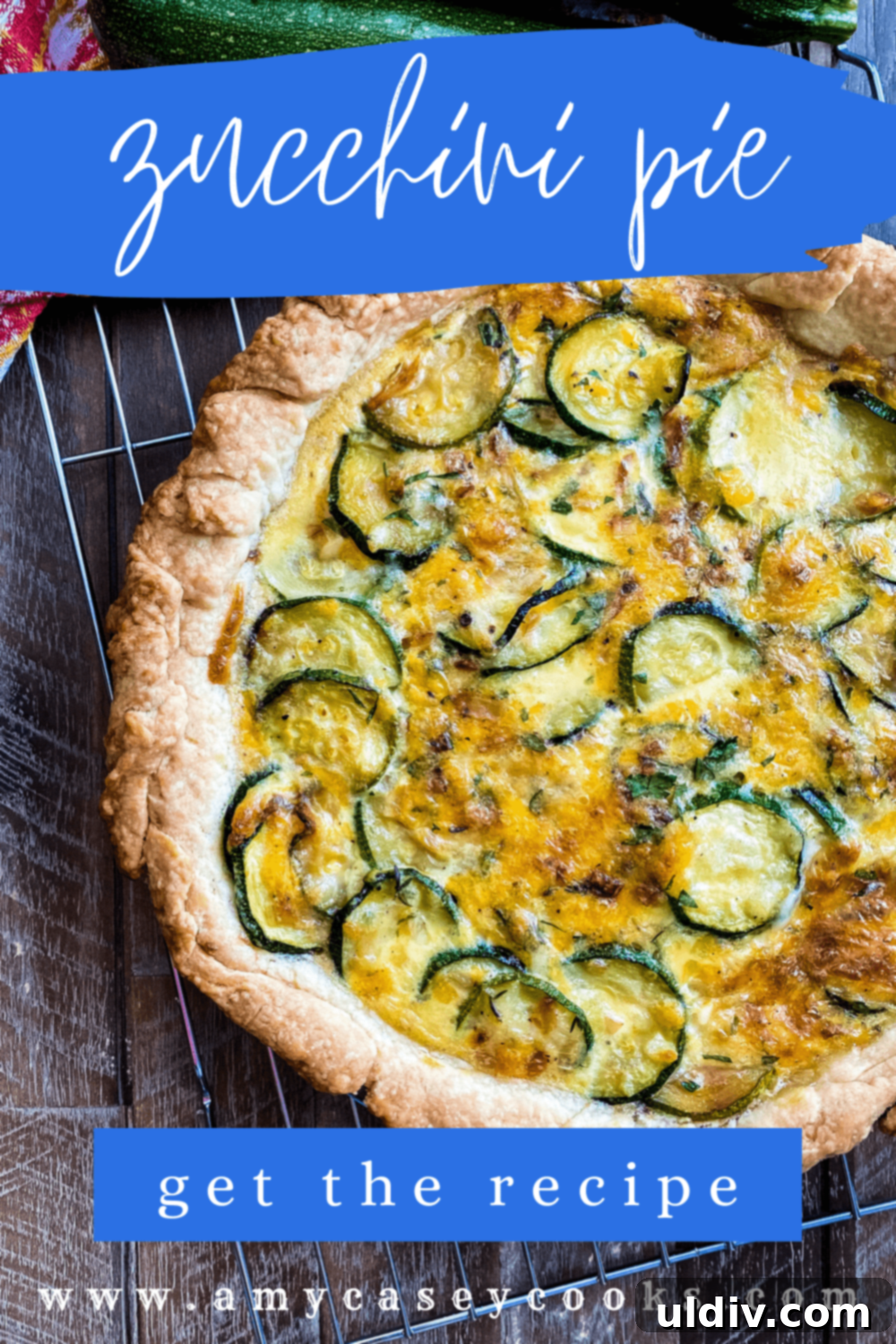 Herbed Zucchini Delight 10 A beautifully baked savory pie with zucchini and fresh herbs, presented enticingly.