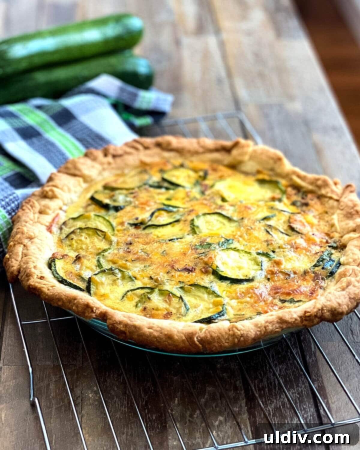 Savory Zucchini Herb Tart 7 A baked zucchini and cheese pie.