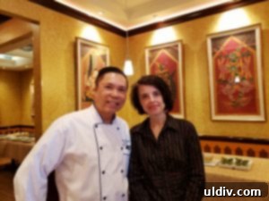Author with Chef Arun Sampanthavivat at a media event