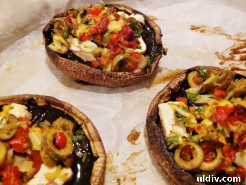 Fall's Delicious Stuffed Mushroom Delights 6 Baked Stuffed Portabella Mushrooms Fresh from Oven