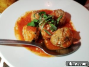 New Year's resolution #3: Dine out more! My Trattoria Gianni review 8 Perfectly Cooked Meatballs in Marinara Sauce