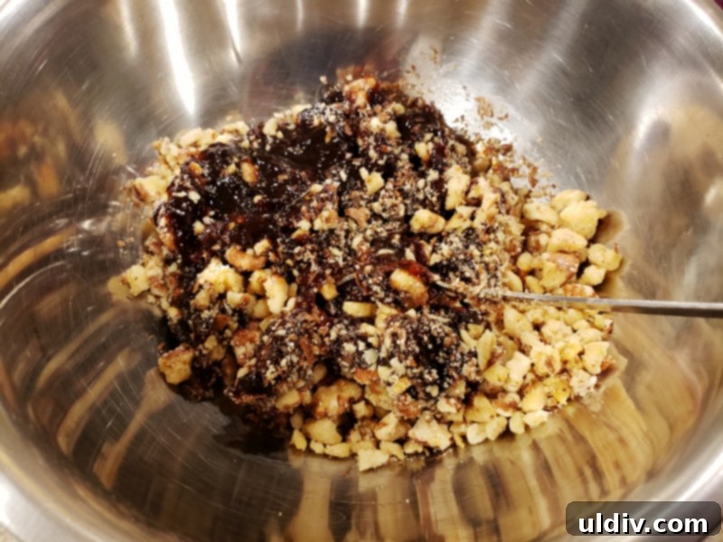 CLOSED Nielsen-Massey Review and Giveaway: Indulge in Vegan Pastries This Season! 6 A bowl of rich plum jam mixed with chopped nuts, ready for filling