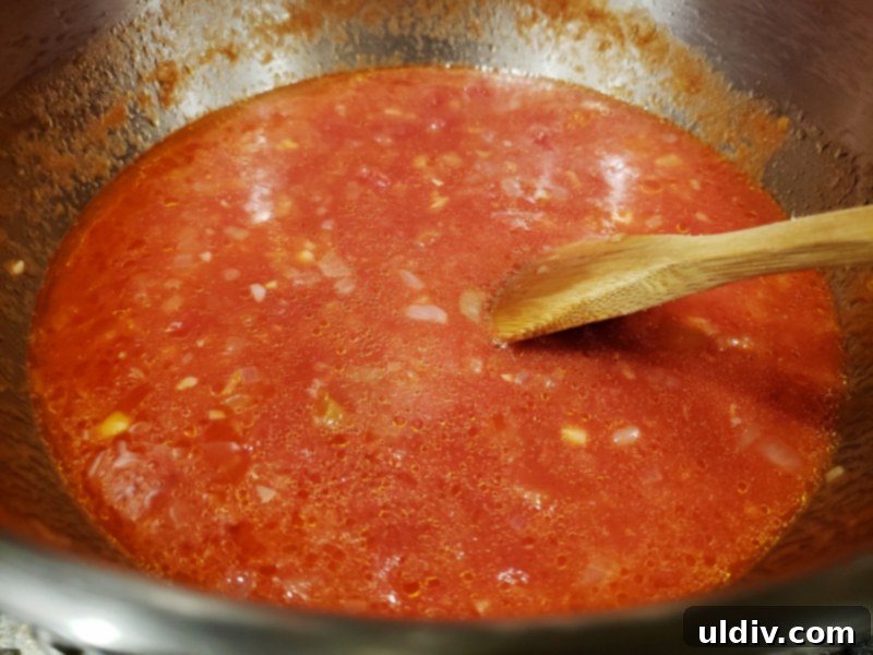 Experience True Freshness: European Canned Tomatoes for Exceptional Cooking 17 Tomato sauce simmering
