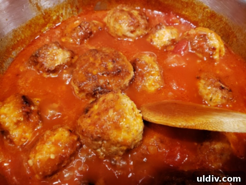 Experience True Freshness: European Canned Tomatoes for Exceptional Cooking 19 Meatballs added to sauce