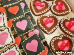 An assortment of Valentine’s Day cookies from Delightful Pastries
