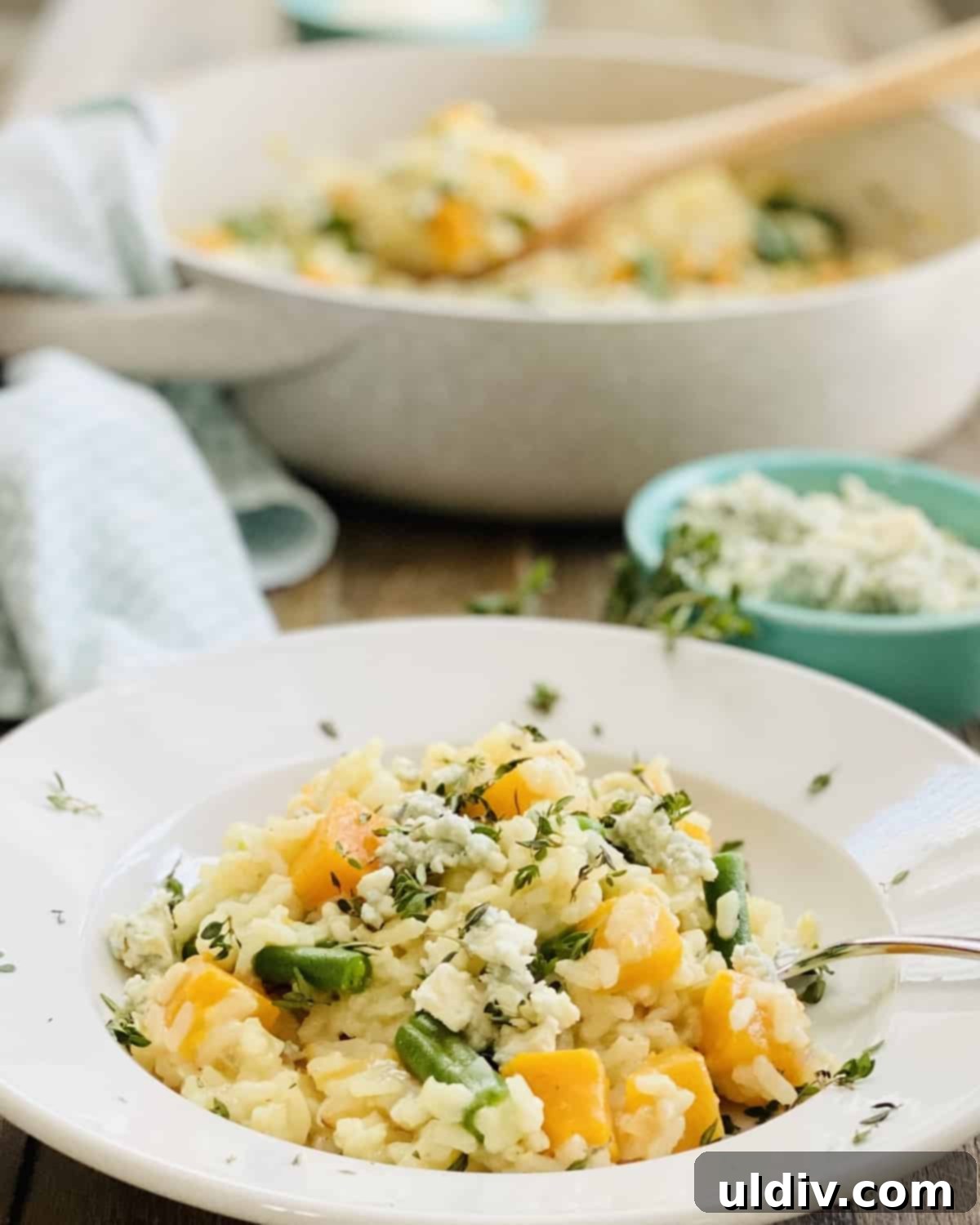 Golden Butternut Risotto 10 easy rice recipe with butternut squash and green beans