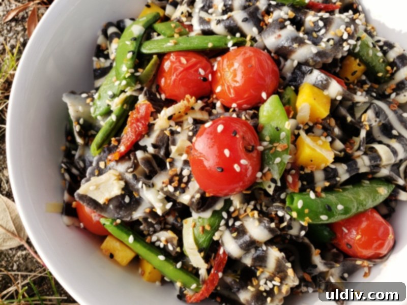 Squid Ink Pasta Salad The Best of Both Worlds 8 Squid ink pasta salad ready to eat