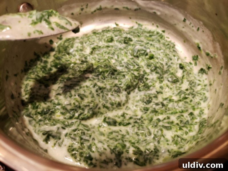 Fresh Greens For Spring Fuel Your Vibrant Life 7 Spinach purée simmering with added ingredients