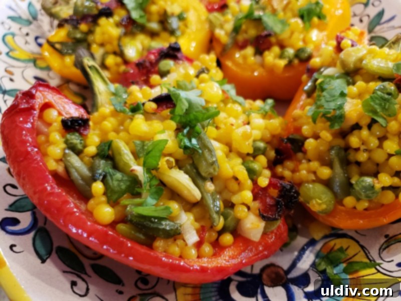 Pantry Perfect Vegan Stuffed Peppers 11 Vegan couscous stuffed bell peppers