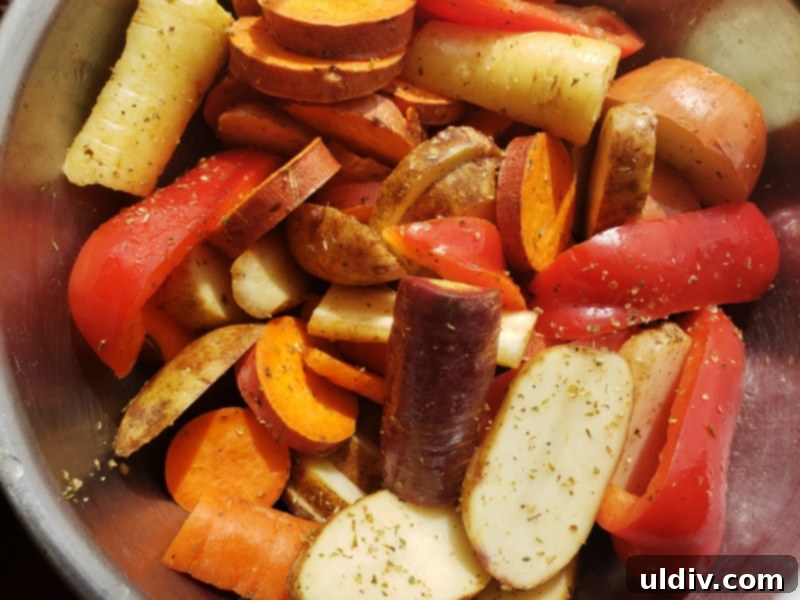 Grilled Veggies Leftover Breakfast Upgrade 3 A bowl of mixed grilled vegetables, freshly prepared.