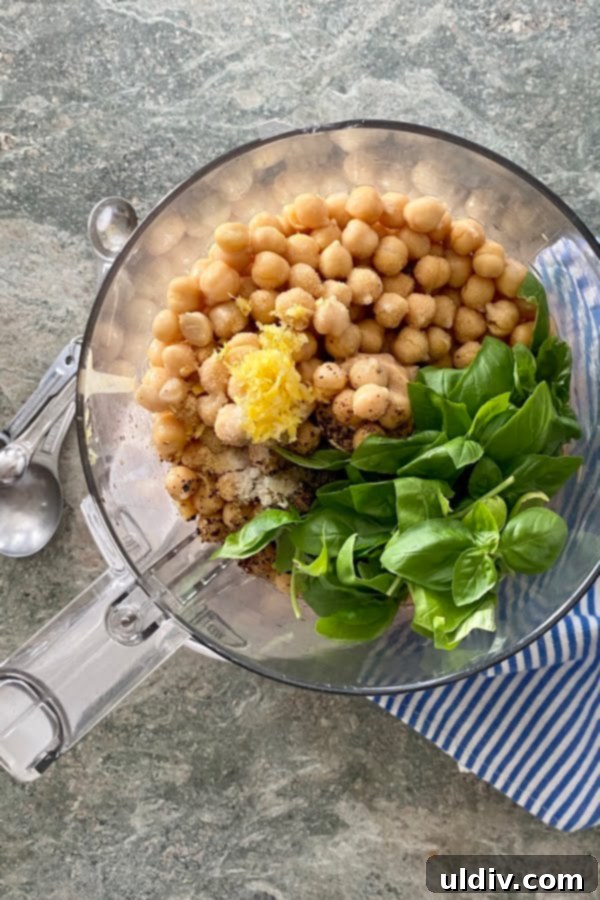 Emerald Basil Hummus 3 the ingredients for chickpea dip