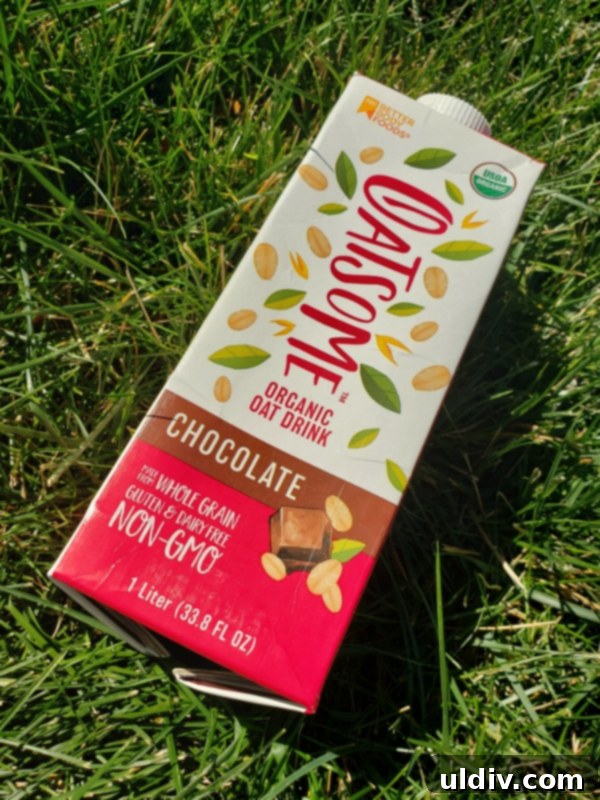 Summer's End: Last Chances for Great Reads and Delicious Treats 18 Oatsome chocolate oat milk carton, showcasing organic ingredients