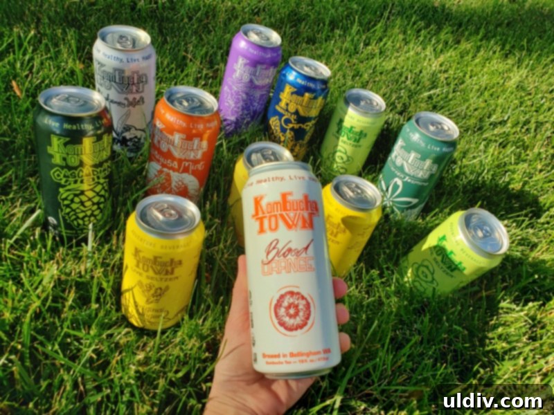 Summer's End: Last Chances for Great Reads and Delicious Treats 31 Two Kombucha Town cans with glasses of kombucha