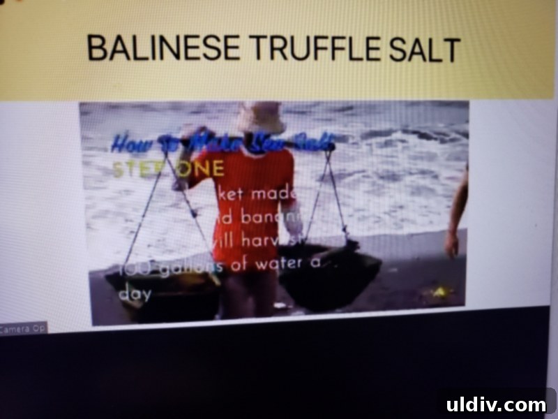 Truffle Shuffle's Fall Feast: A Virtual Celebration of Pasta, Meatballs, and Truffle Indulgence 16 A screen capture from the online class, showing a video presentation about Truffle Shuffle products.