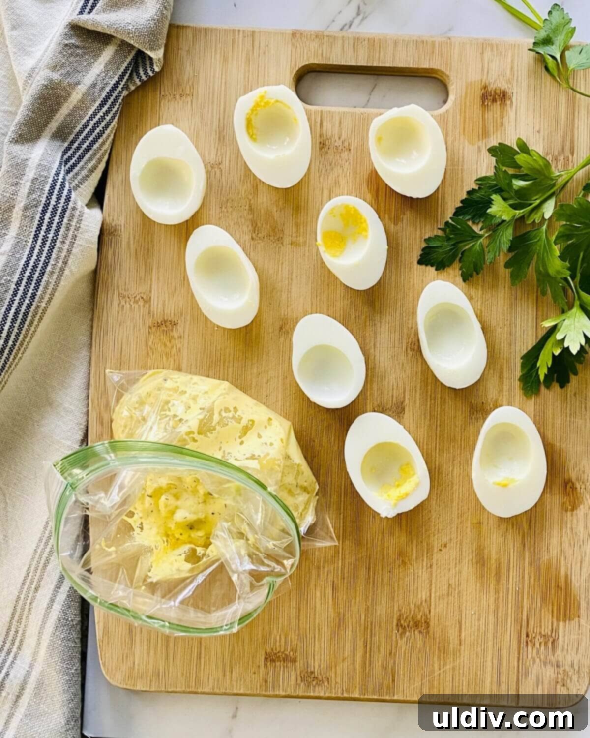 Pickle-Perfect Deviled Eggs 10 Empty egg white halves and filling for deviled eggs.