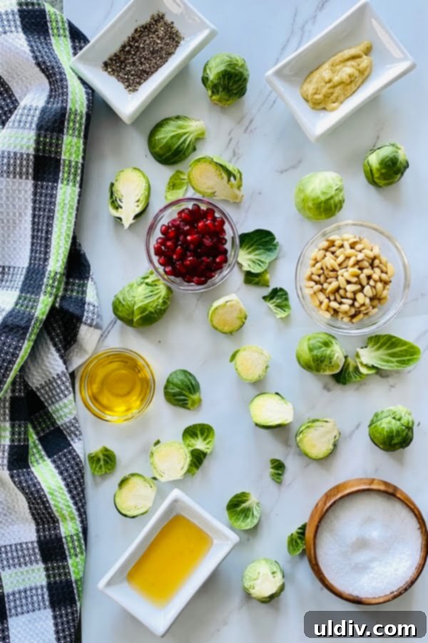 Honey Mustard Glazed Brussels Sprouts 3 Brussels sprouts-pine nuts-honey-olive oil