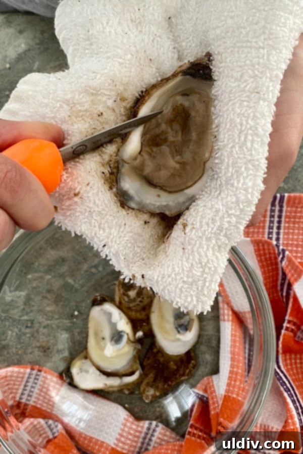 Effortlessly Delicious Baked Oysters 4 shucking oysters