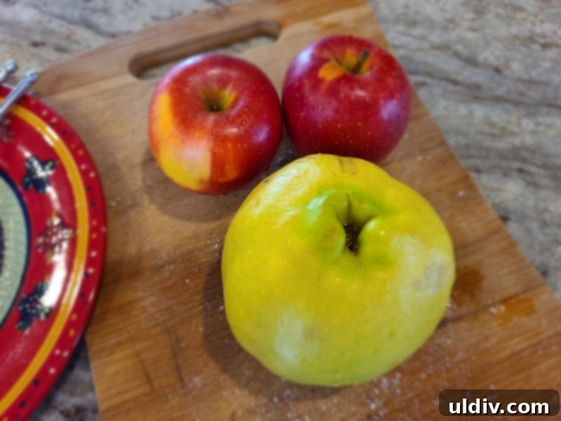 Feasting on Turkey and Duck: A Maple Leaf Farms Review 3 Close-up of fresh quince and apples, ingredients for a seasonal duck dish, ready for preparation