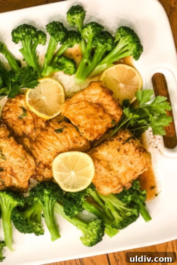 Cod à la Française 4 large platter of lemon cod fish