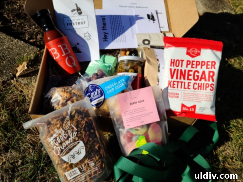 2020 Holiday Gift Guide: A Season of Gratitude 6 An open Foxtrot gift box revealing gourmet pasta, a delicious component of the Big Foodie bundle
