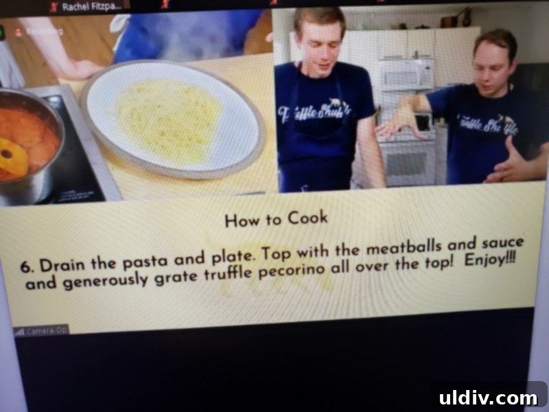 2020 Holiday Gift Guide: A Season of Gratitude 9 A chef from Truffle Shuffle demonstrating cooking techniques during a virtual class, highlighting interactive learning