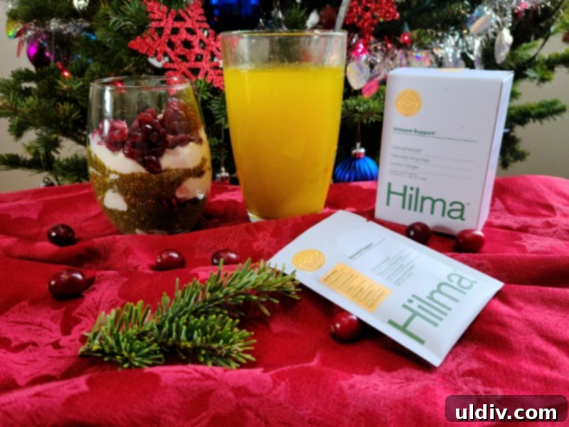 Cultivating Calm: Gourmet Discoveries and Self-Care Rituals for Pandemic Life 14 Hilma Immune Support powder dissolved in sparkling water with fruit