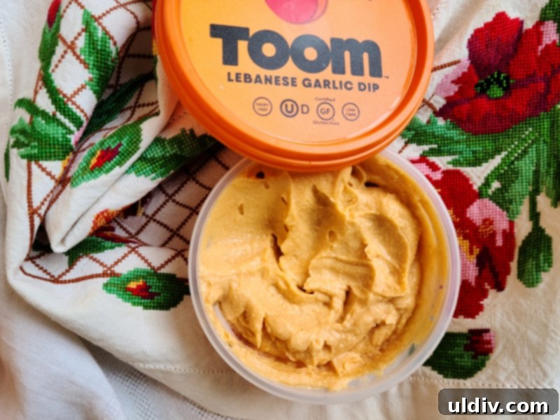 Toom: The Super Bowl Foodie Revelation 4 A close-up of a Toom dip tub, showcasing its fresh, creamy texture.