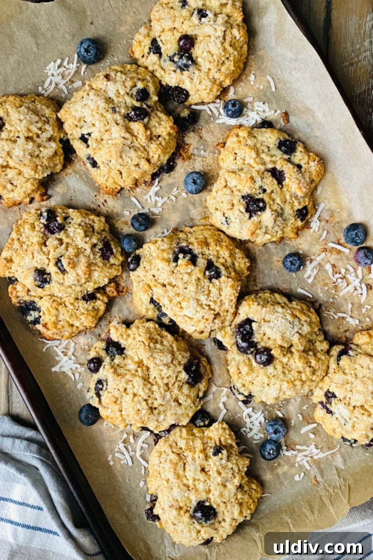 No-Fuss Blueberry Drop Scones 5 Baked blueberry scones.