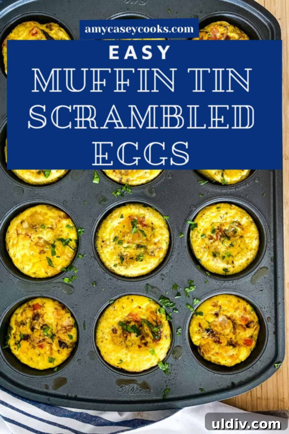 Keto Paleo Muffin Tin Scrambled Eggs 7 A close-up of several muffin tin eggs still in the pan, showing their perfectly rounded shape and inviting texture.