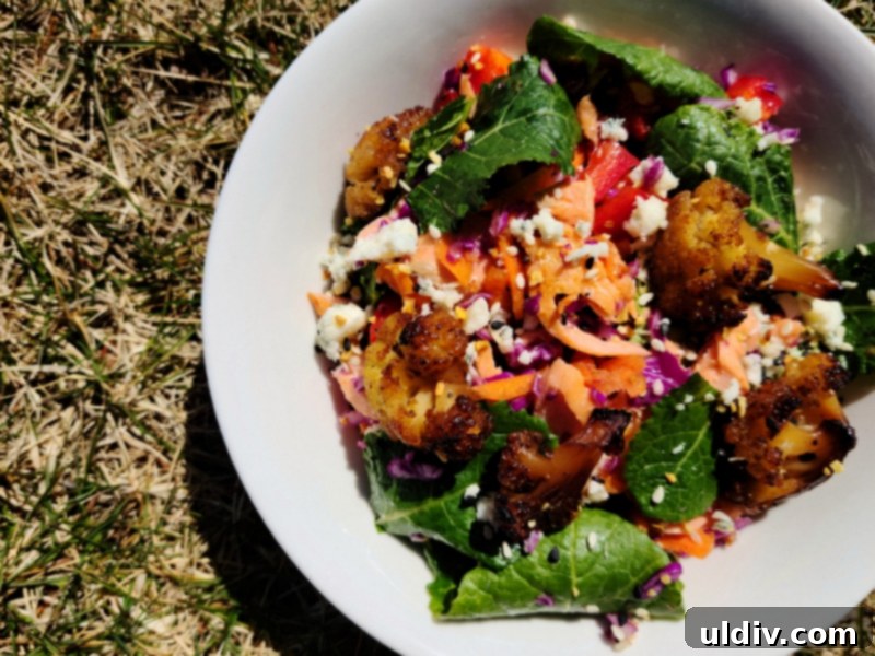 Salmon, Kale, and Cauliflower Salad