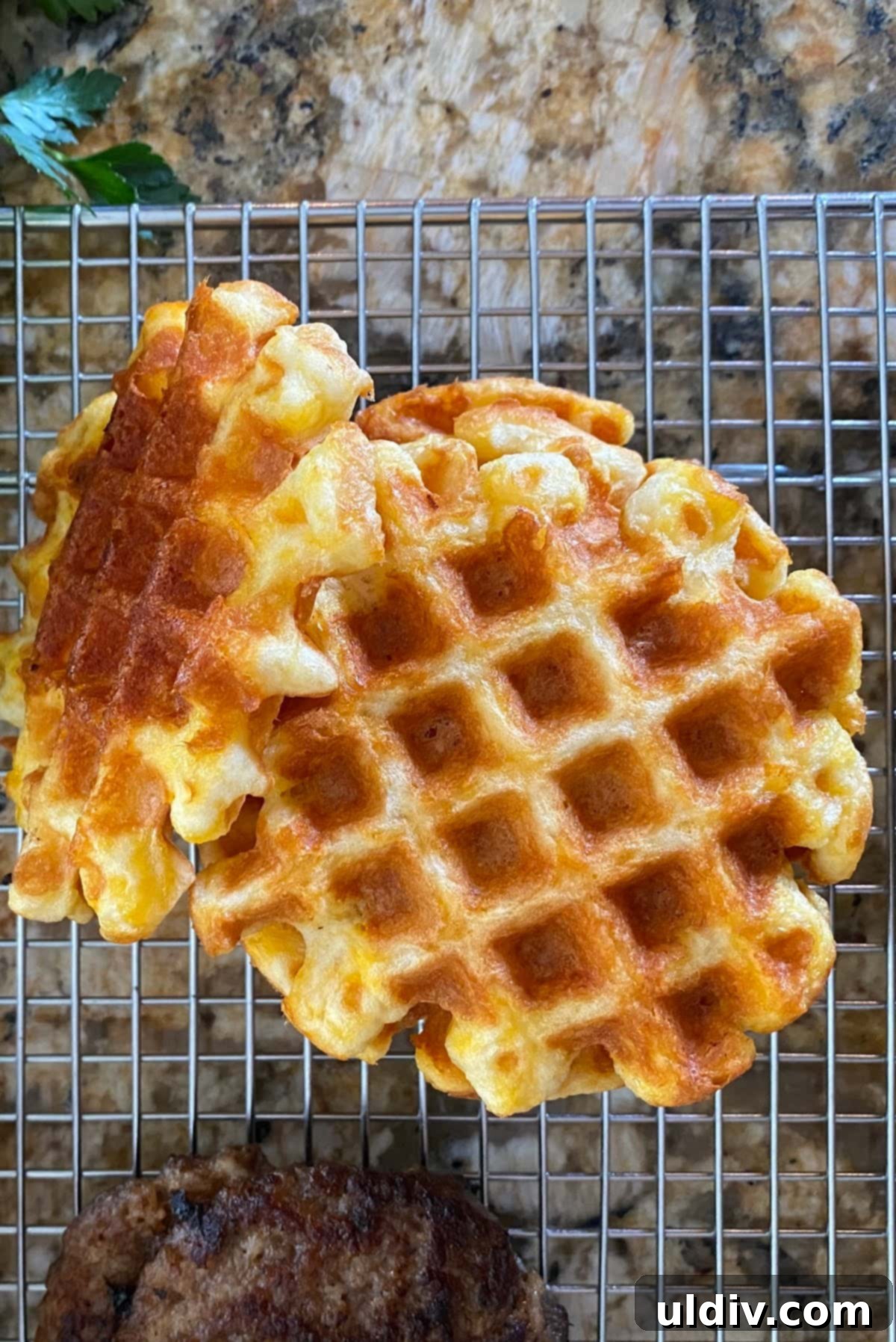 Irresistible Savory Almond Chaffles 2 stack of waffles made with chaffle recipe