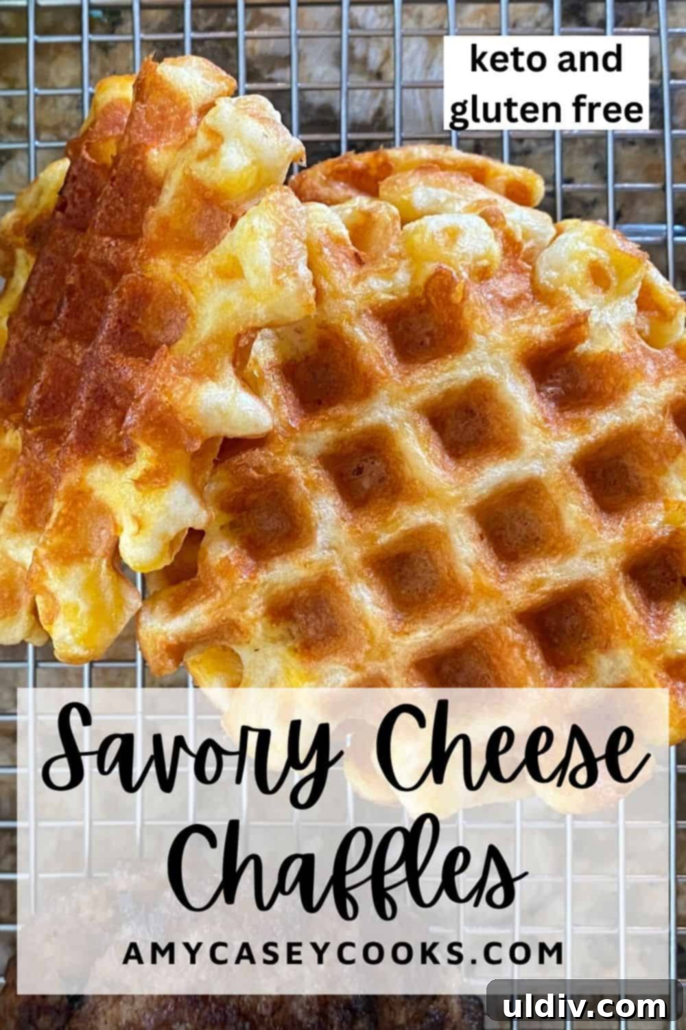 Wholesome Savory Almond Chaffles 8 a stack of chaffles.