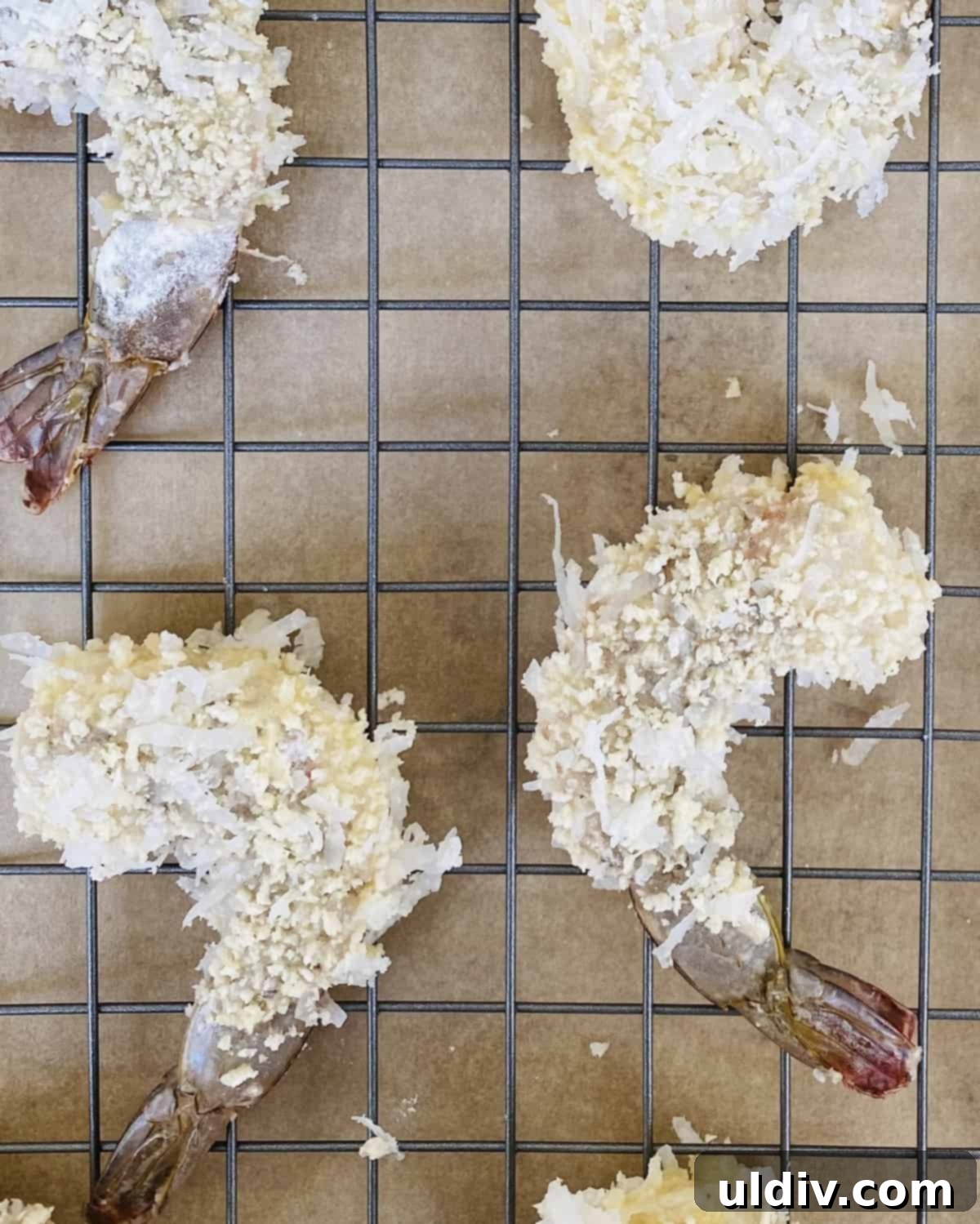 Tropical Coconut Crunch Shrimp 5 Raw shrimp perfectly coated with a mixture of coconut and panko breadcrumbs
