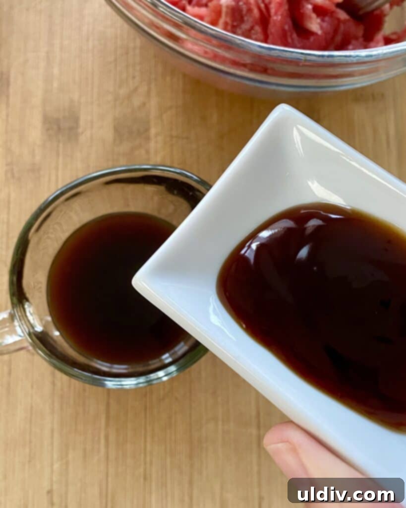 making sauce for beef stir fry with oyster sauce