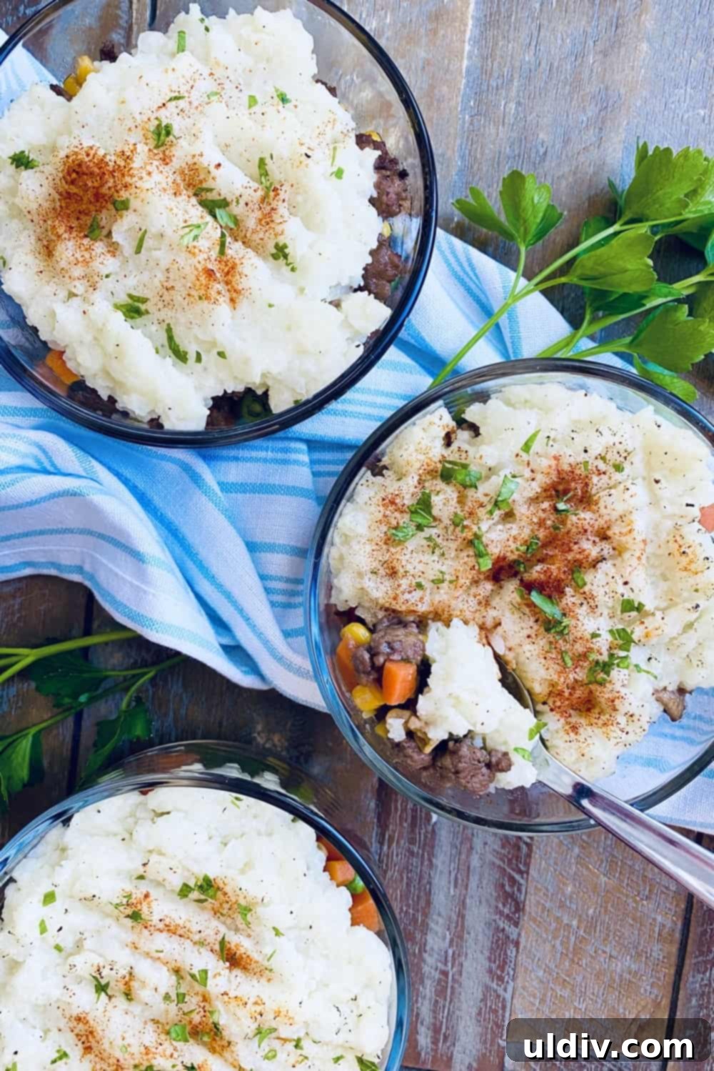 Creamy Cauliflower Shepherd's Pie 4 3 ground turkey shepherd's pies