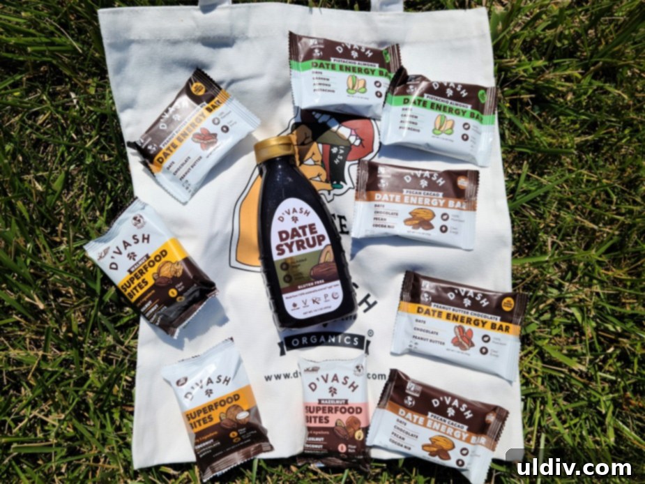 Your Summer Refresh Top Picks Beyond the Ice Cream Aisle 20 D'vash Organics Date Syrup and energy bars with fresh fruit
